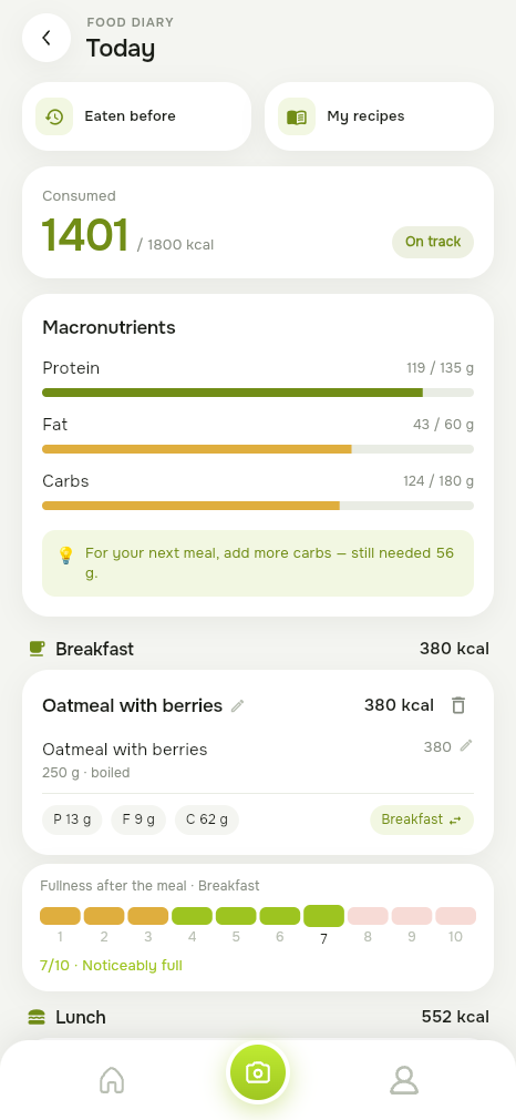 Nutria — A diary that fits your day